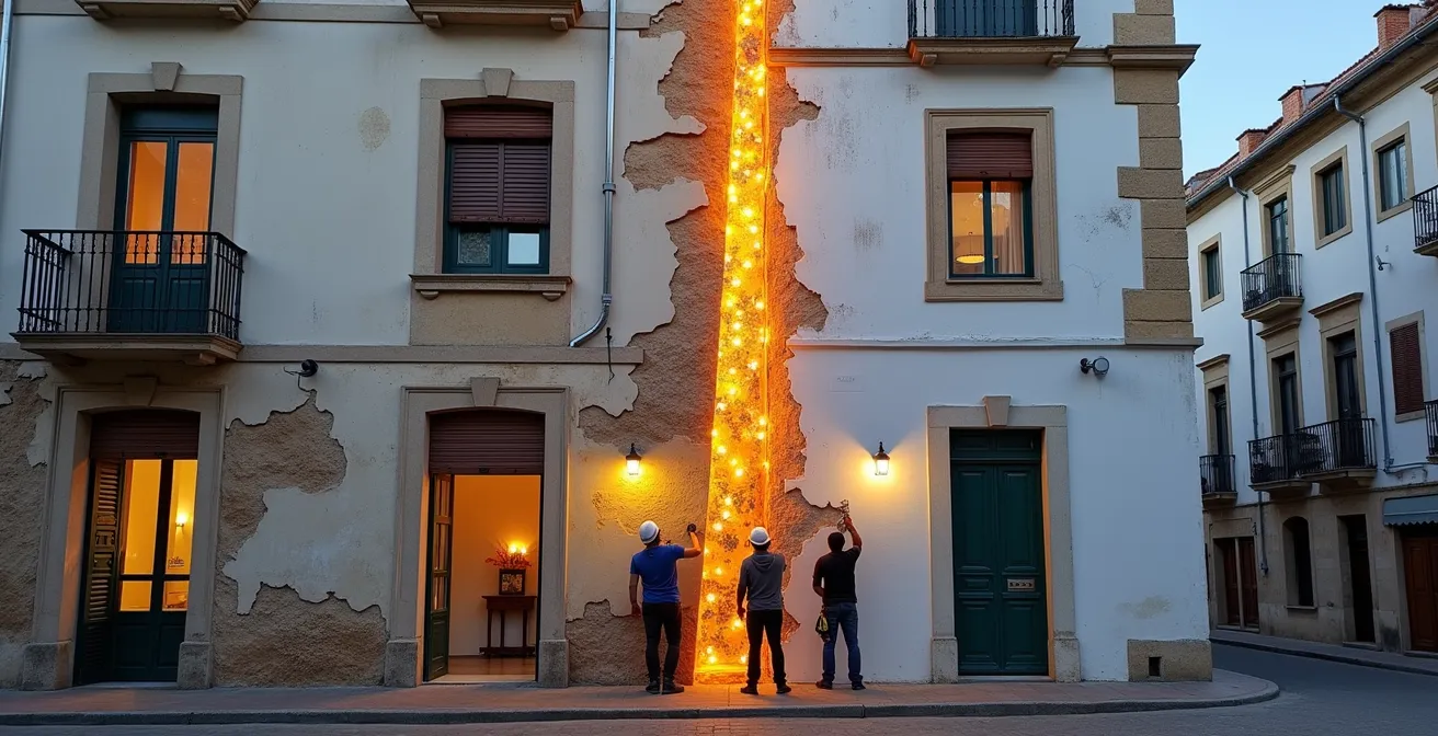 Instalación de sistema SATE en fachada interior de edificio histórico