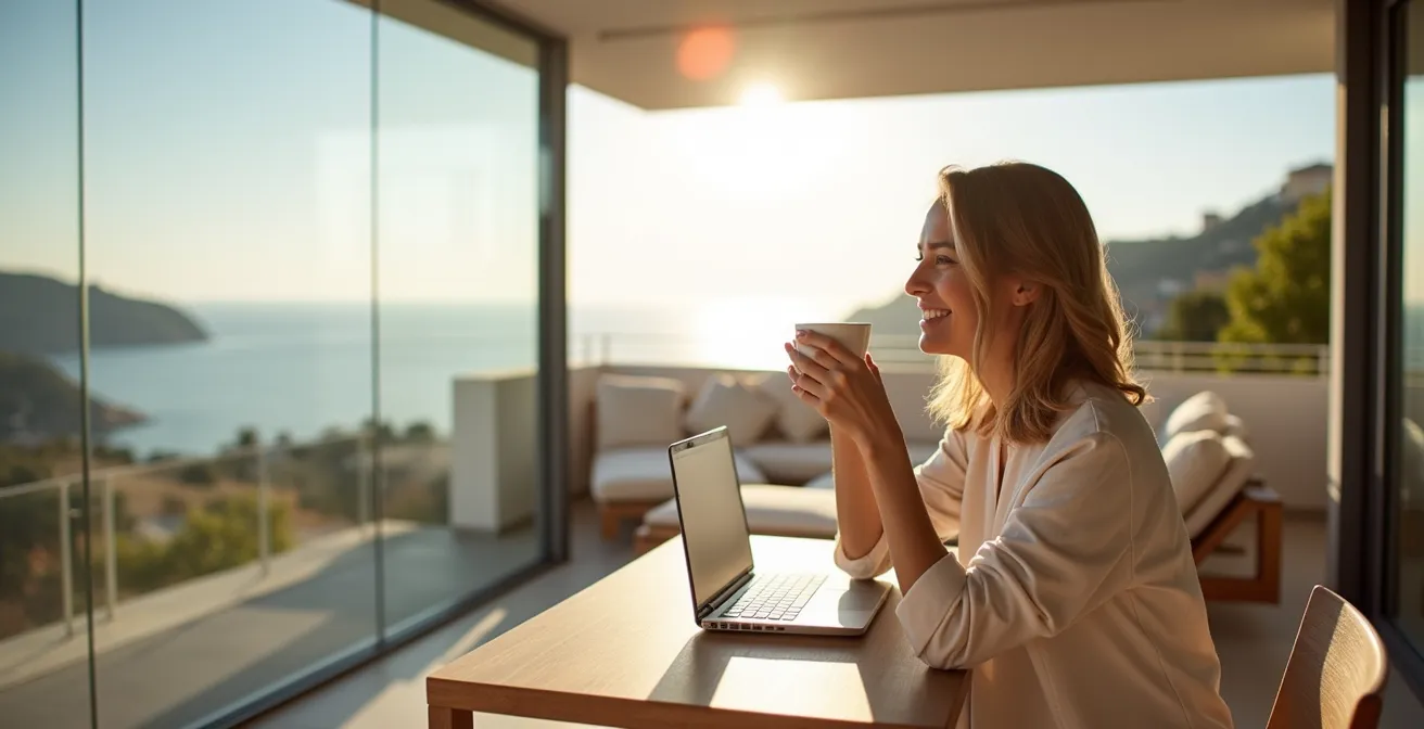 Terraza acristalada legal en vivienda española moderna con documentación